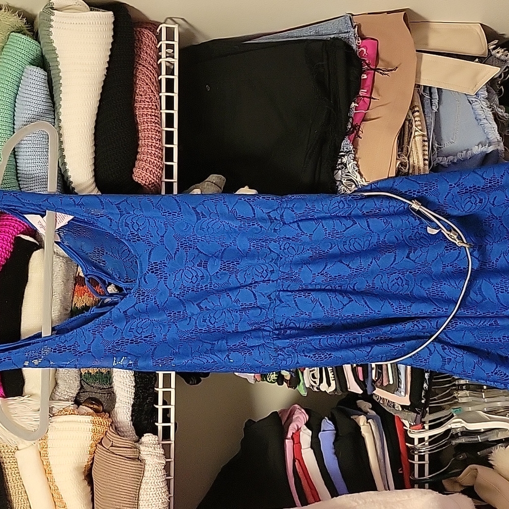 Blue lace dress
